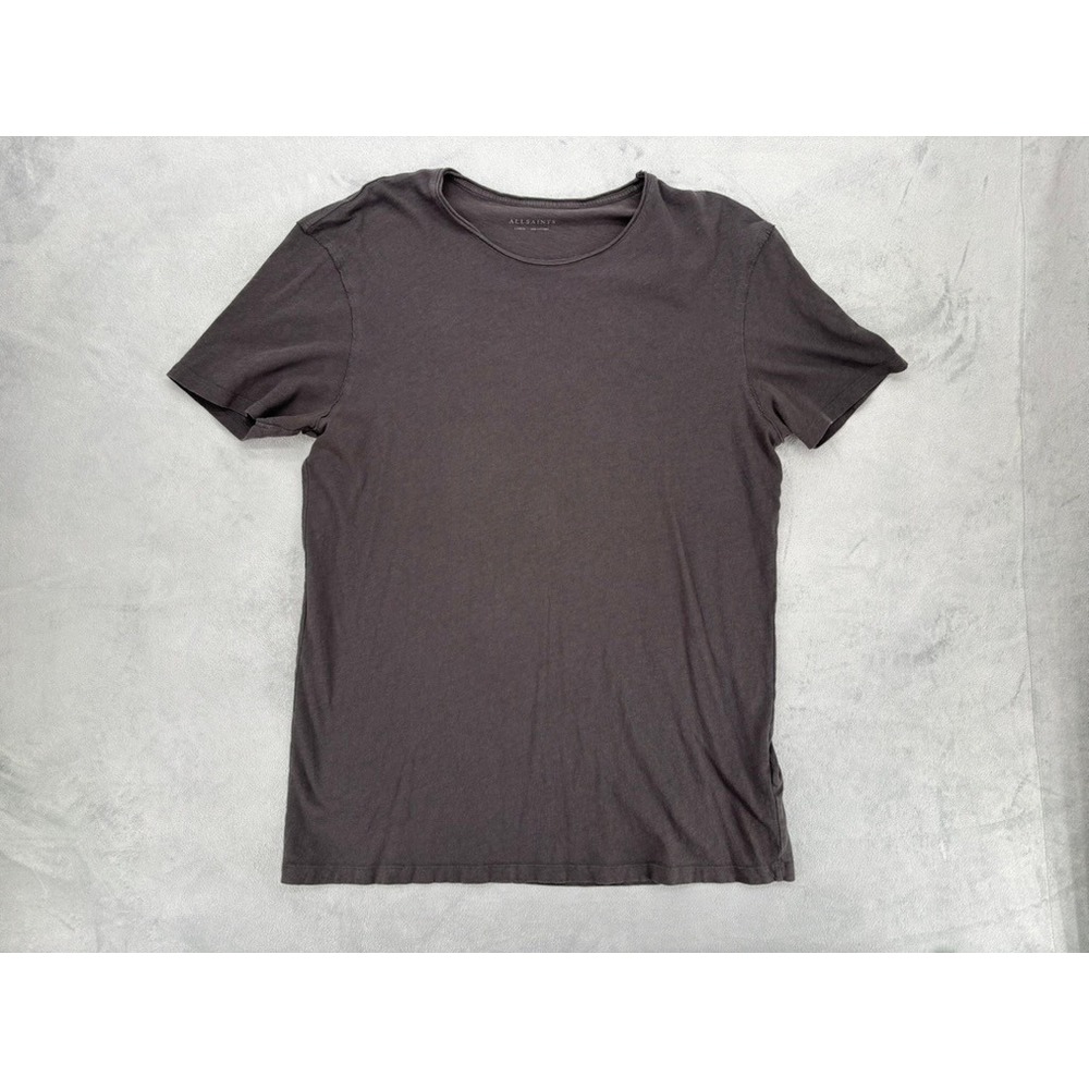 AllSaints T-Shirt Mens Large Grey Cotton Short Sleeve Casual Basic Tee